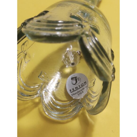 Vintage Fenton Lilac Tinted Glass Drapery Bell w/ Label 4.25" x 2.3" x 2" - Picture 4 of 9